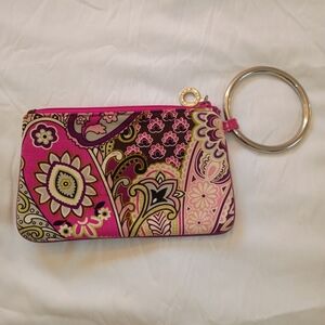 Vera Bradley Pink and Purple Floral Wristlet